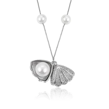 necklace-00151-ladies fashion jewelry shell pearl necklace costume jewelry