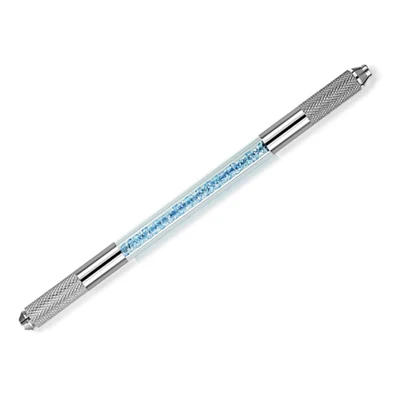 Professional Microblading Tattoo Pen with 14.2cm Length Stainless Steel and Plastic Double Head Design for Eyebrow Microblading