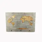 Wall Decor Wood Customized Wholesale Retro Antique Wood World Map Wall Art Decorative Wall Decor For Living Room