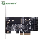 IOCREST Ssd M.2 Ngff Pci Express 3.0 Gen 3 Ssd 4 Ports Sata 6g Port And 1 Port M.2 B Key Ssd Support 2230 2242