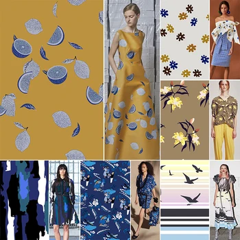 100% Polyester Custom Fabric Printing Home Textile Digital Print For Dress