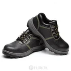 Unisex Black Shoes Unisex FUNTA Anti-Static Feature And Unisex Gender Black Genuine Leather Safety Shoes