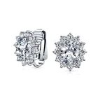 Cz Earrings Clip On Earrings Clear Clip On Bridal Cz Womens Earrings