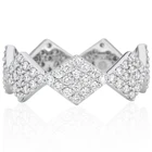 Silver Gold Engagement Ring Silver Gemnel Fashion 925 Sterling Silver Gold Plated Jewelry Pave Diamond Engagement Ring
