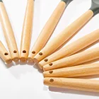 Natural Set 9-Piece Silicone Kitchen Utensils With Natural Wooden Heat Resistant Cooking Utensil Set