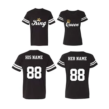 Custom Family Matching Shirt Cotton Jerseys For Couples His And Her Matching Couple Jersey Shirts For Men And Women