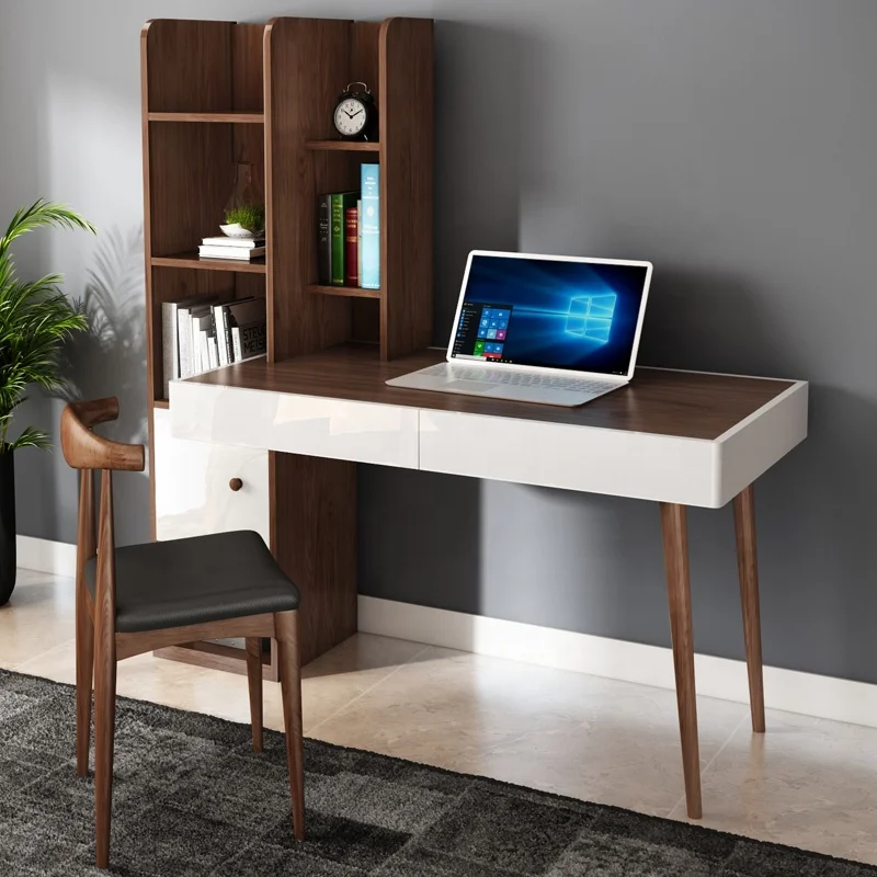 Study Room Furniture Bookshelf Design Storage Modern Wood Study  Table Computer Desk