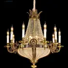 Candle Brass European Luxury Top Quality Crystal Candle Brass Hotel Chandelier For Hall Villa