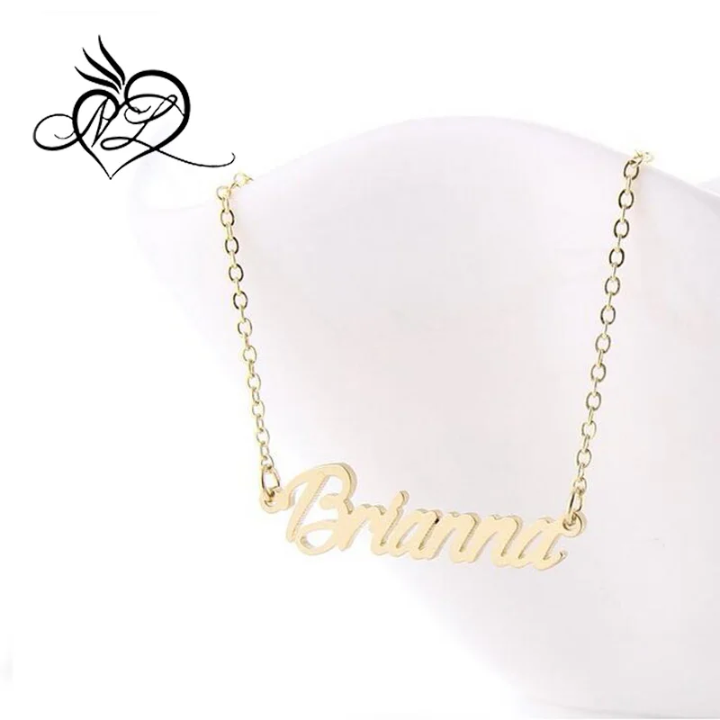 Gold Plated Cursive Name Necklace For 