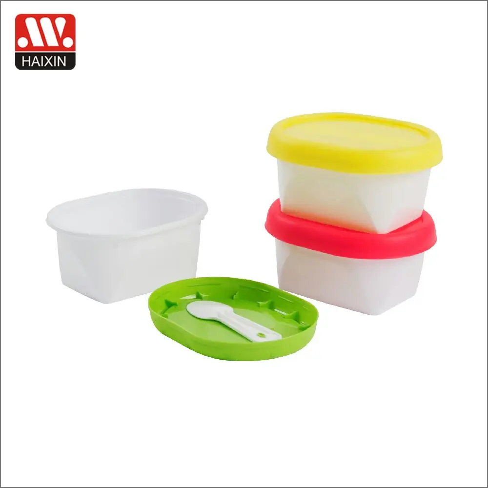 New Fashional Plastic Custom Storage Ice Cream Cup with Tamper Evident Lid and Spoon