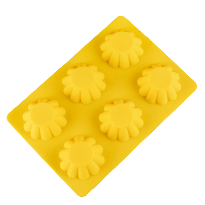 Hot Sale 6 Cups Flower Shape Silicone Muffin Pan,Silicone Cupcake Mold