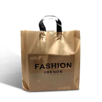 high quality biodegradable poly plastic soft loop handle shopping packaging bag with custom print logo