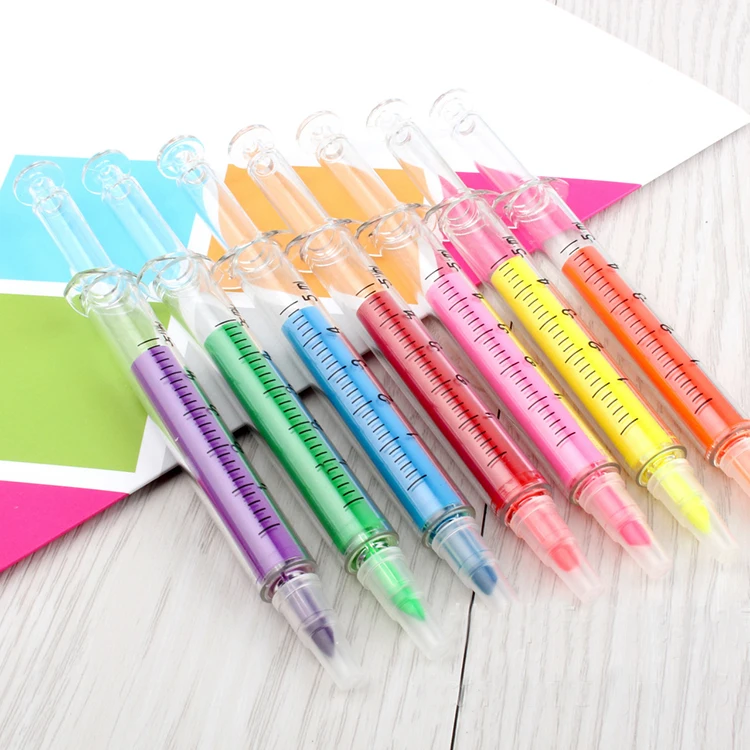 Custom promotional gifts Syringe highlighter pen private label highlighter