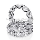 Silver Cz Eternity Band Ring Silver High Quality 925 Sterling Silver AAA Cubic Zirconia CZ White Diamond Cushion Cut Diamond Eternity Band Ring