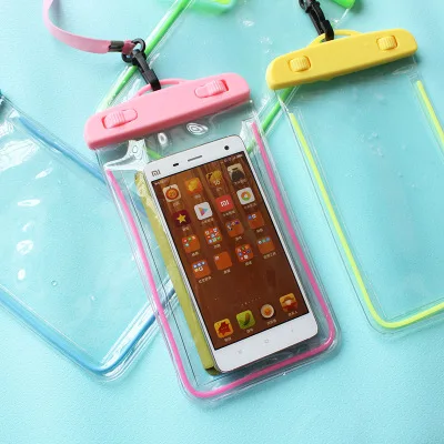 Night Light Transparency PVC Cell Phone Waterproof Bag for Phone