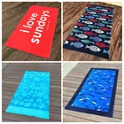 Terry Towel Beach Towels Large Factory OEM Custom Personalized Logo Reactive Printed 100% Cotton Fabric Rectangle Large Oversized Terry Cotton Beach Towel
