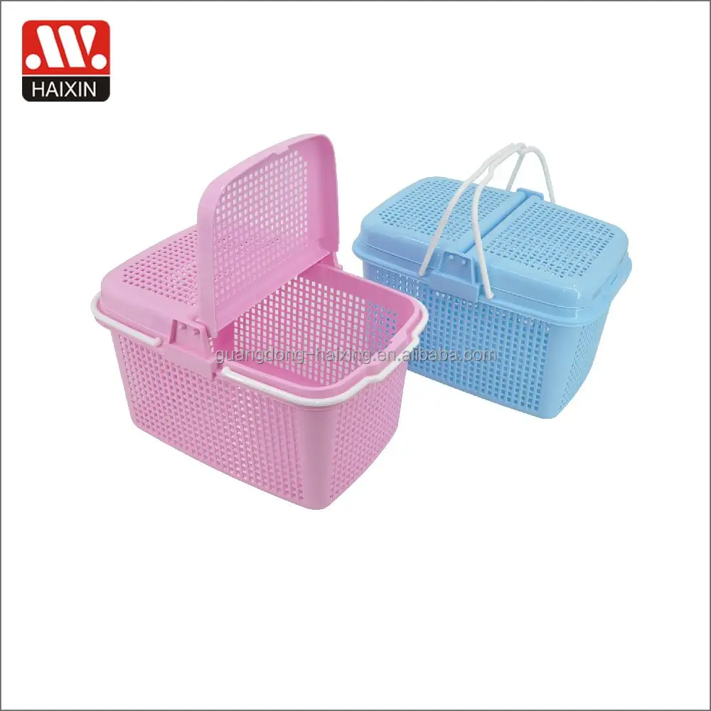 Customized usage food grade plastic vegetable picnic storage basket for sale