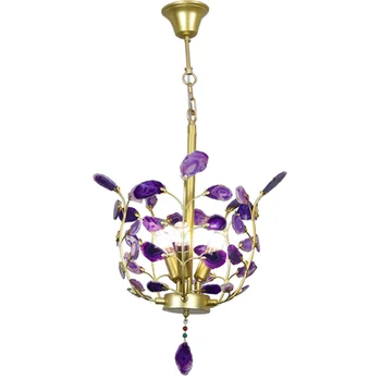 wholesale Purple factory french agate vintage iron led design chandelier for home