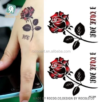 RC296/Sexy Waist Shoulder Water Transfer Tattoo Decal Waterproof Temporary Tattoo Sticker Black Gold Rose Fake Tattoo