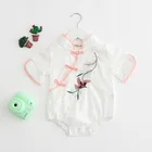 Newborn baby girl rompers embroidery cotton bodysuit clothes