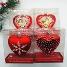 Gift 2018 Romantic Valentine's Day Gift Glass Red Heart Shape Ornament