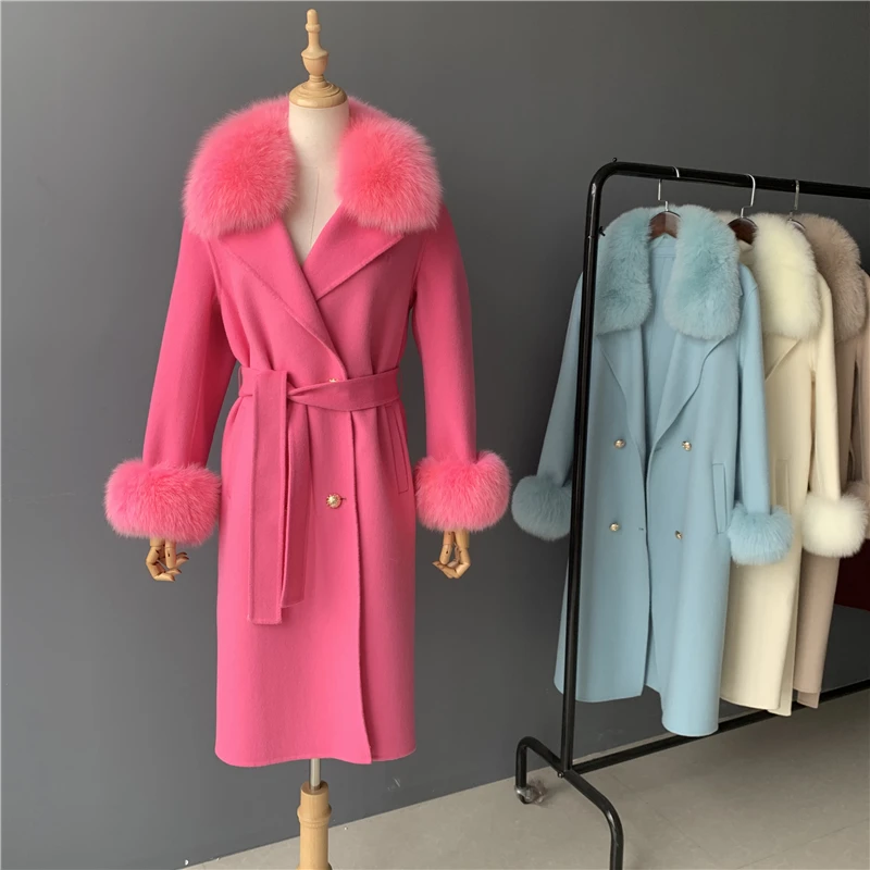 rose fur coat