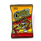 Lapel Pins And Badges New Type Cheetos Package Shape Dyed Black Custom Soft Enamel Lapel Metal Pin Badge Manufacture