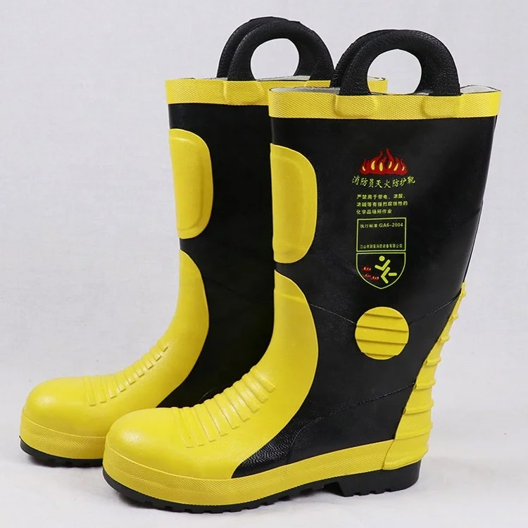 fireman rubber boots is waterproof with cloth lining