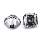 Loose Gemstone Wholesale Price Grey Color Asscher Cut 5x5mm Loose Color Moissanite Gemstone