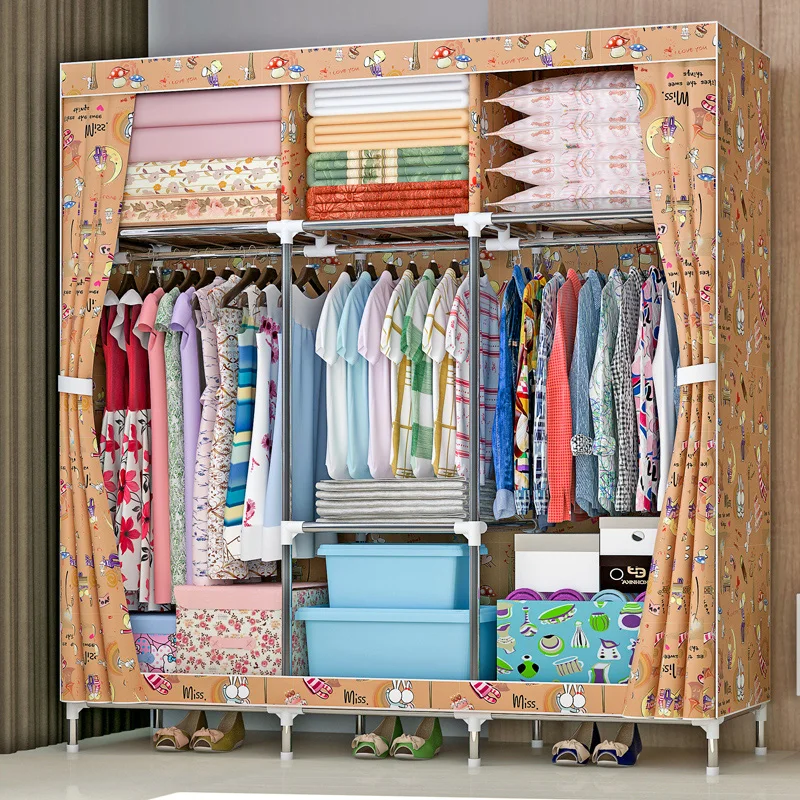 2591 customized kids or girls modern exoand bedroom fabric wardrobe closet