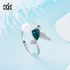 Silver Jewelry 925 Sterling Rings Silver Women Crystal Bird Real Silver Jewelry 925 Sterling Rings