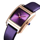 Leather Wristwatches Skmei 1432 Leather Strap Clock Quartz Movement Ladies Wristwatches
