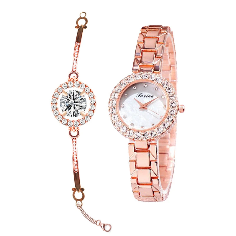 wholesale 2019 new ladies watch with diamond bracelet set