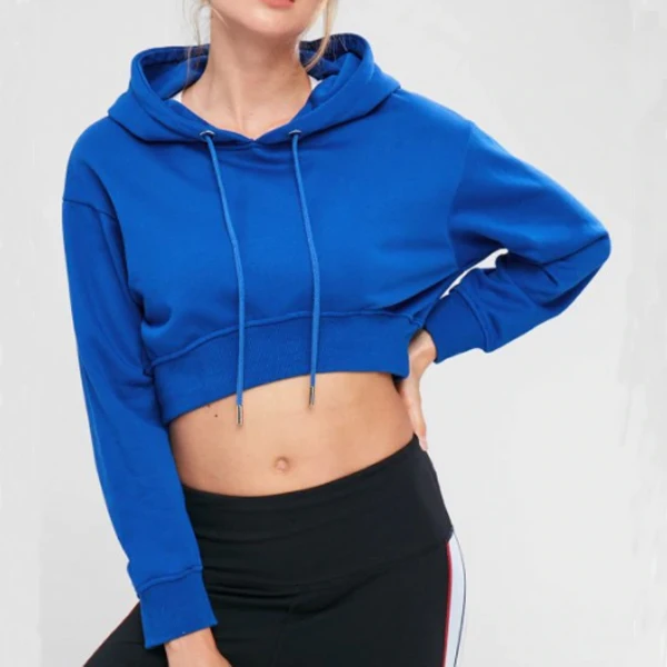 blank crop hoodie