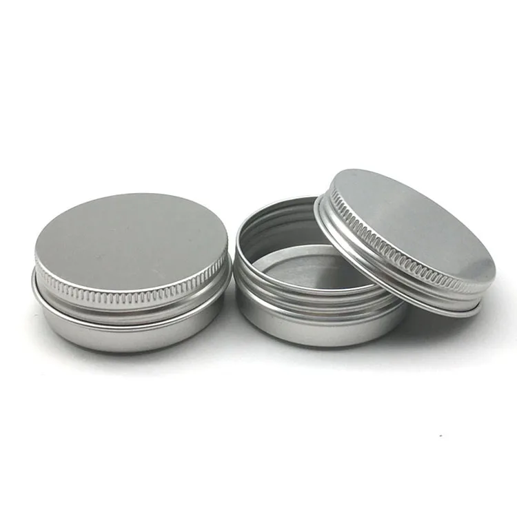 polvo cosméticos Latas de aluminio redondas con tapas de tornillo botes de almacenamiento de lata de metal para bálsamo labial té 