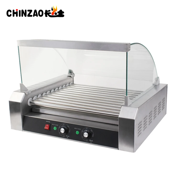 New Commercial 30 Hot Dog 11 Roller Grill Cooker Machine W/ cover CE New 