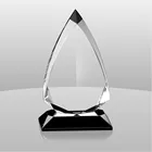 Pointed Trophy Design Top Black Pointed Stone Crystal Trophy With Black Base