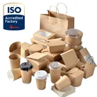 Food Packaging Disposable Custom Design Printed Bamboo Fiber Paper Fast Food Packaging