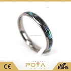 Titanium Wedding Band Ring Titaniumringstitanium POYA Jewelry 4mm Abalone Shell Inlay Titanium Wedding Band Ring