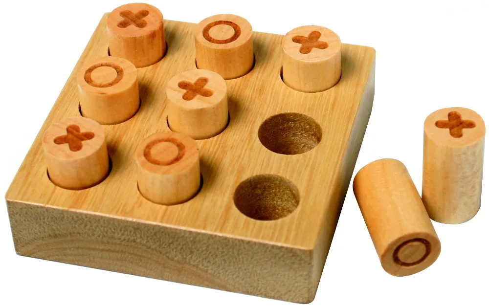 Mini Wooden Tic Tac Toe table game