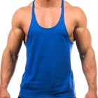 Singlets Knitted Plain Sports Sleeveless Vest Gym Tank Top Fitness Men Blank Bodybuilding Stringer Singlets