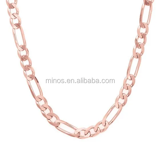 18k Gold Plated Figaro Chain Necklace 