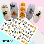 New Arrival Self-adhesive Halloween Skull 3d Nail Art Stickers For Holiday Decoration XF3106-3120