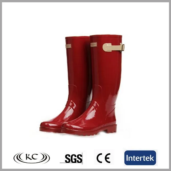 wine red women's wellies with bel, women rain boots