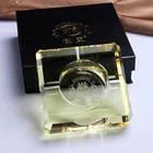 Ashtray Factory Hot Sale Custom LOGO Portable Crystal Ashtray Golden Crystal Ashtray