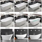 Bath FABIAO Modern Design Standalone Solid Surface Bathtub Acrylic Freestanding Bath Tub Square Shape