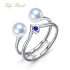 Ring Jewelry Silver Rings 925 Handmade Double Rowed Opened 925 Silver Freshwater Pearl Ring Jewelry Mountings
