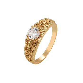 15924 xuping 18K gold-plated jewelry free sample luxury design single stone ring for women or man with Letter lace