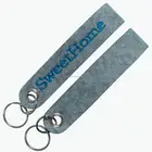 Tag Strap Embroidered Logo Felt Key Tag Key Strap