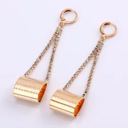 24813 Unique Simple Copper Handmade Jewelry Drop Earring 18k Gold Jewelry